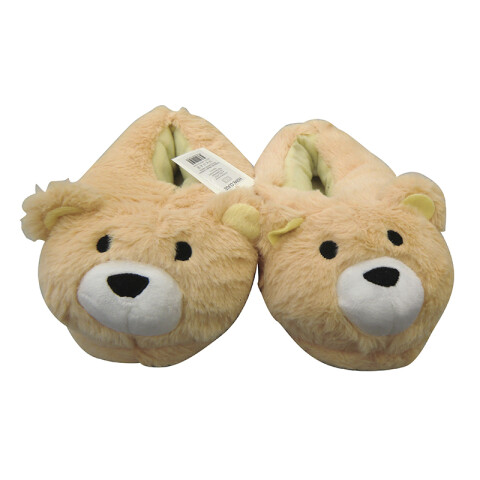 Pantufla Peluda de Oso Beige Talle único U