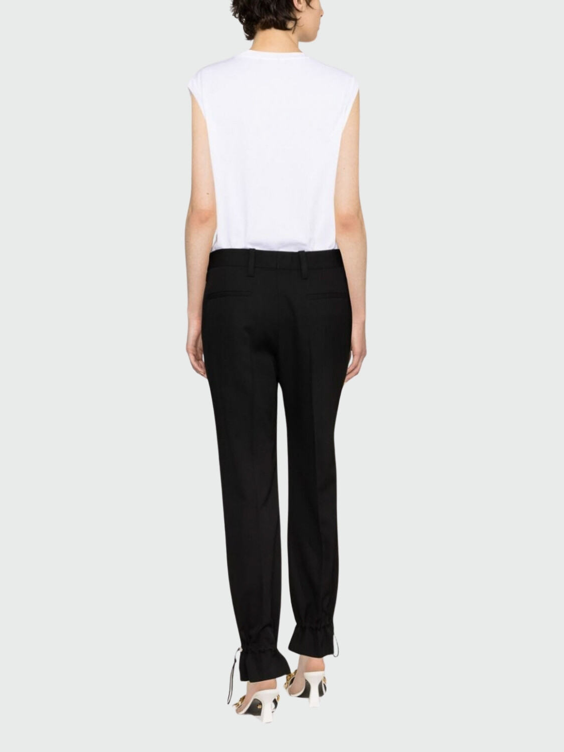Balmain - Remera de algodón sin mangas con logo Blanco