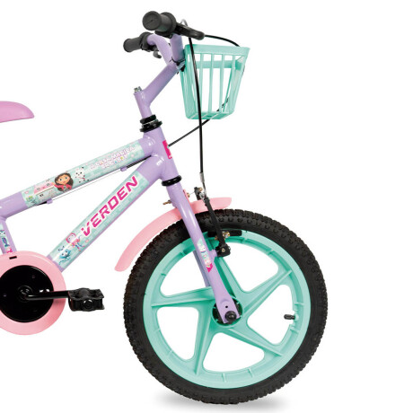 Bicicleta Verden Gabbys Dollhouse Infantil Rod 16 Lila