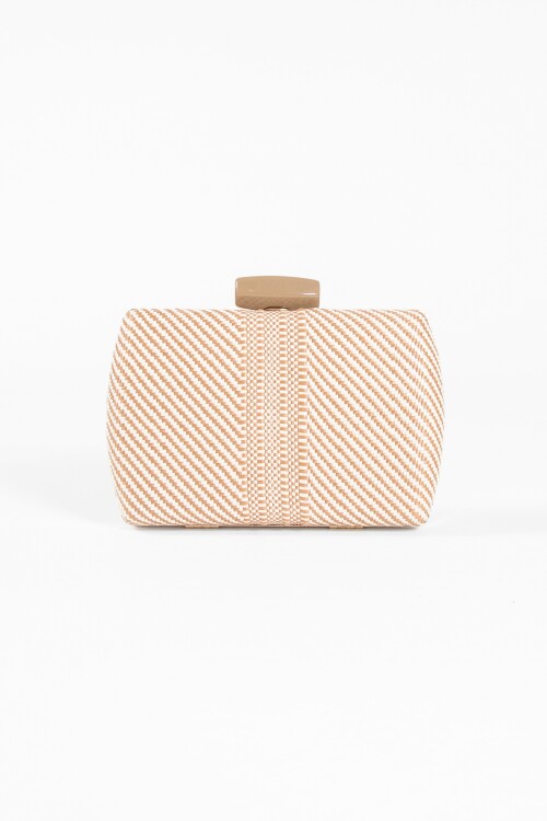 Cartera clutch broche marrón