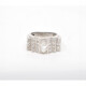 Anillo En Platino Con Importante Brillante Central Navette Anillo En Platino Con Importante Brillante Central Navette