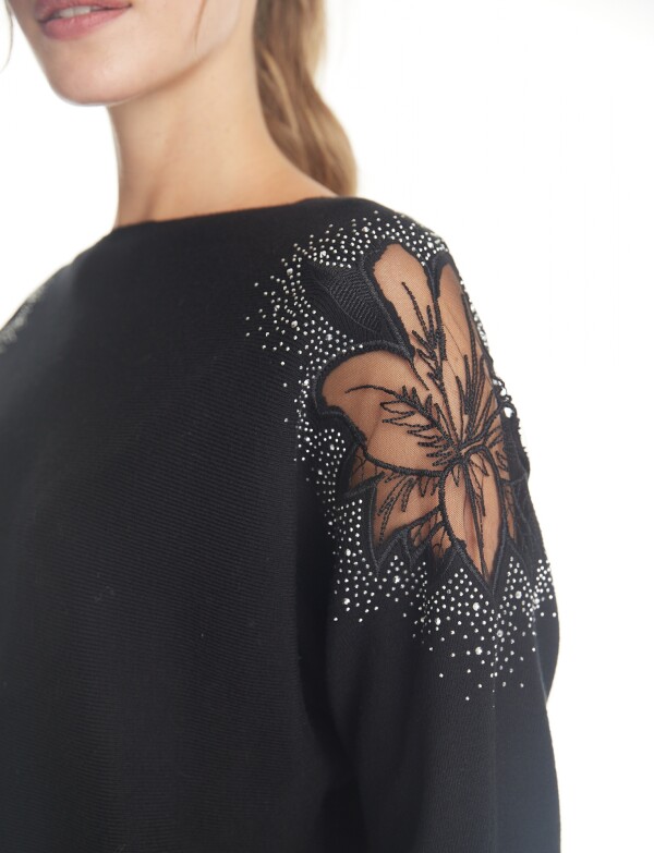 Buzo Detalle Mangas NEGRO