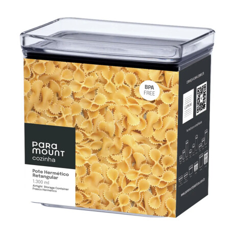 Pote Frasco Organizador Hermético Rectangular Lumini 1.3Lt Transparente
