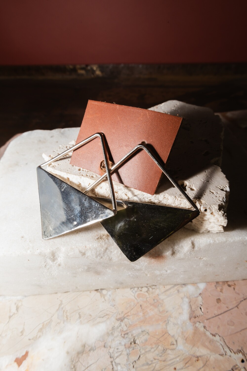 Medio Rombo Earrings Plateado