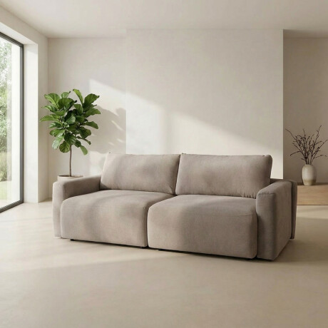 Sofá Cama Empeiro (Retráctil) - 3 Módulos - Tela Microfibra FX4-11 (Tostado)