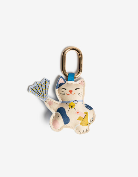 Llavero Cuero/PU Llavero Y Charm "lucky Cats" - Combinacion Multicolor