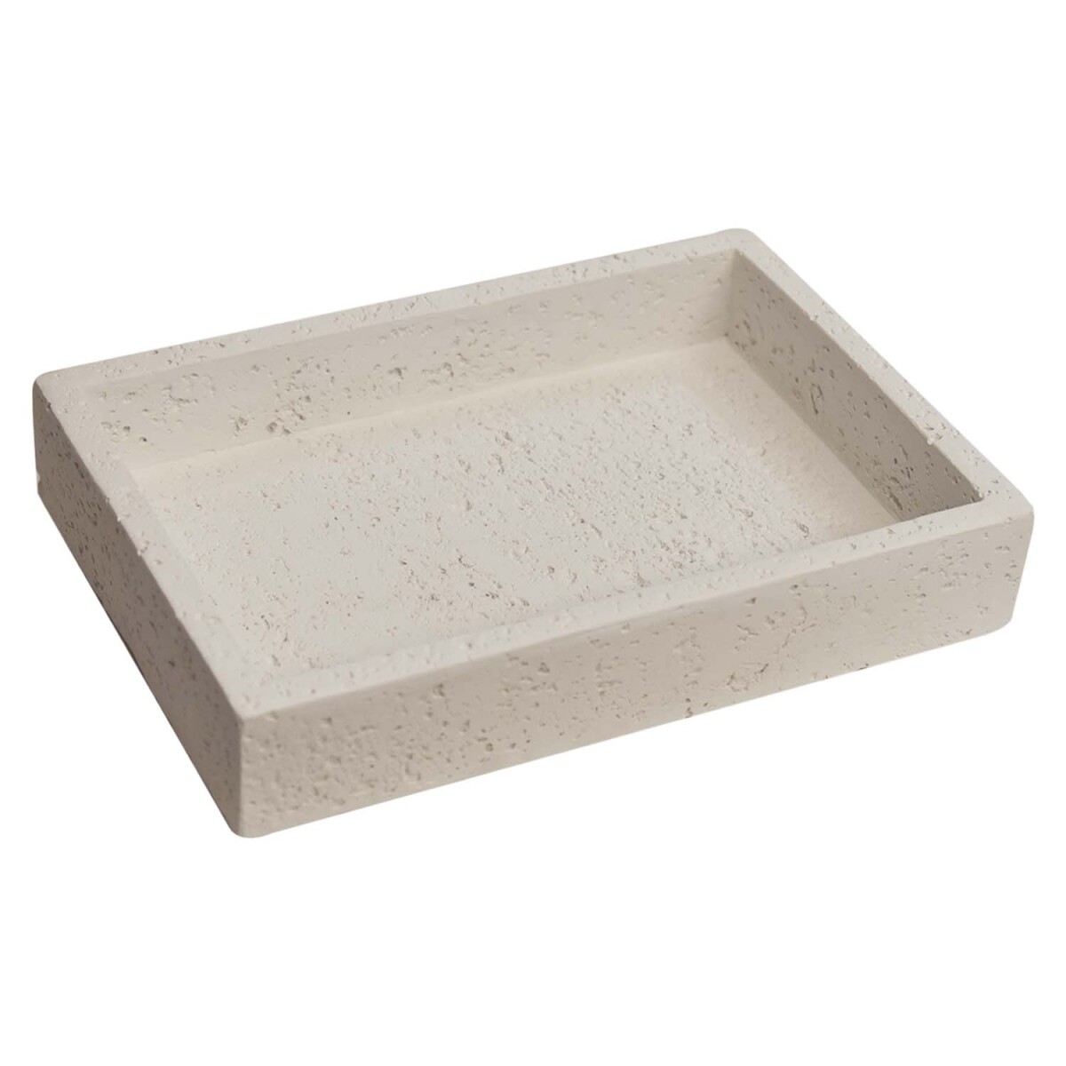 Bandeja Decorativa Rectangular Símil Piedra 29x19.5x4Cm - Natural 