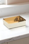 Cesta 25x17x4 cm. - PELLE BIANCO+ORO INT Cesta 25x17x4 cm. - PELLE BIANCO+ORO INT