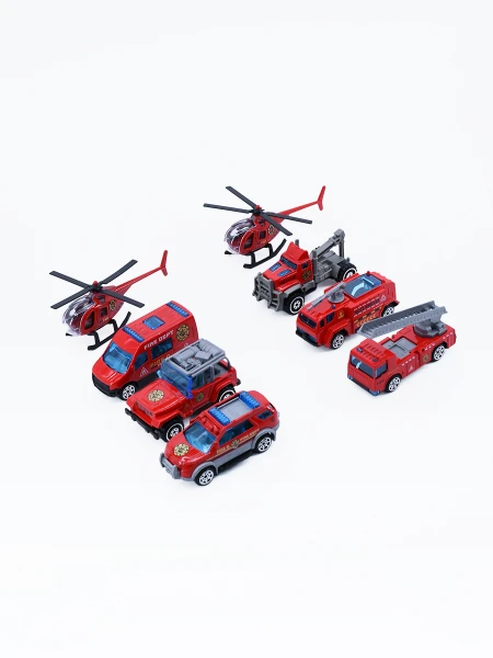 SET VEHICULOS BOMBEROS ROJO
