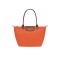 Longchamp -Cartera Longchamp plegable de nylon con cierre y asa larga, Le pliage M Naranja