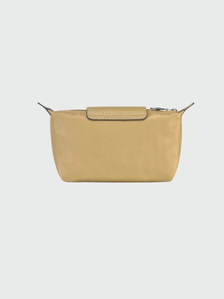 Longchamp -CLUTCH LE PLIAGE CUIR Caqui