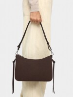 Bolso Bandolera Con Tiras Laterales marron