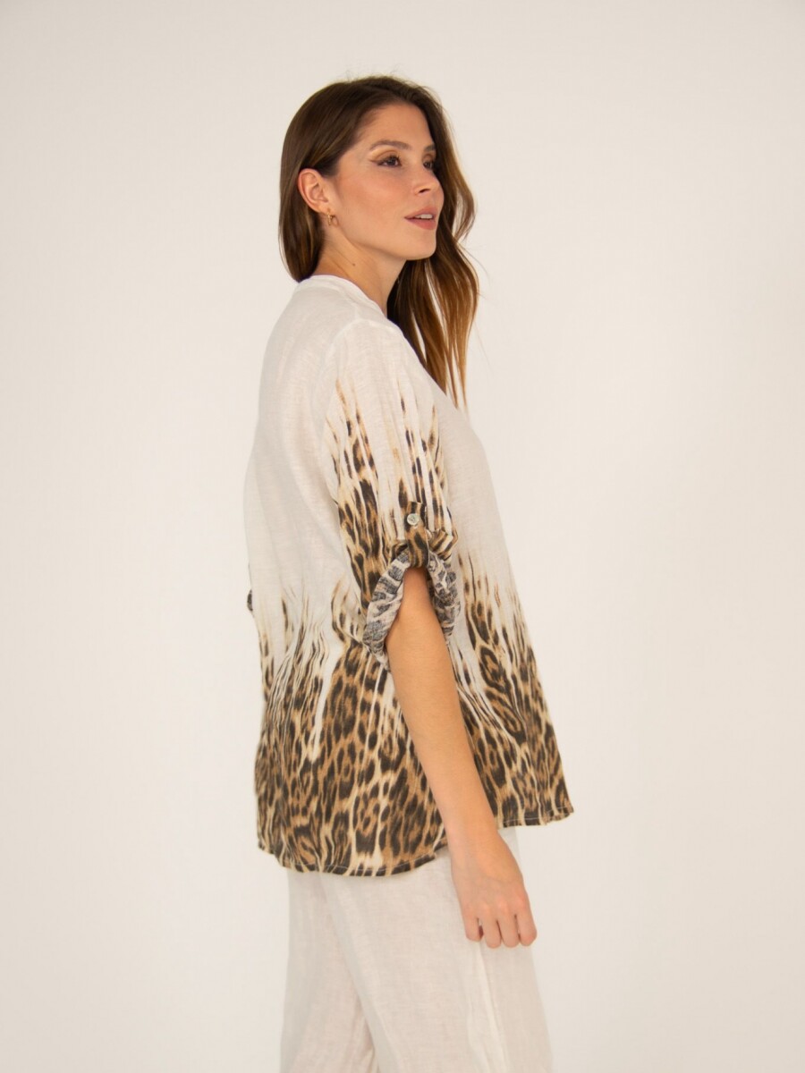 Conjunto de 100% Lino con Animal Print Conjunto de 100% Lino con Animal Print