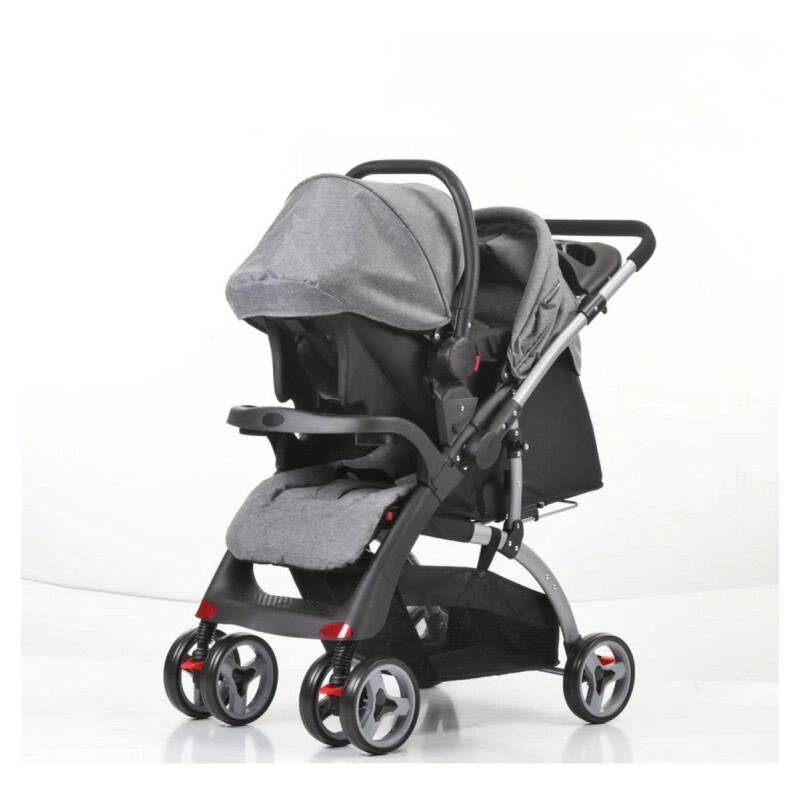 Coche De Paseo Para Bebe Travel System Color Gris Gris