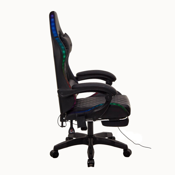 Silla Gamer IMBACK IBK-GAM004 | LED RGB, Reclinable, Ergonómica y con Apoyapies Negro Silla Gamer IMBACK IBK-GAM004 | LED RGB, Reclinable, Ergonómica y con Apoyapies Negro