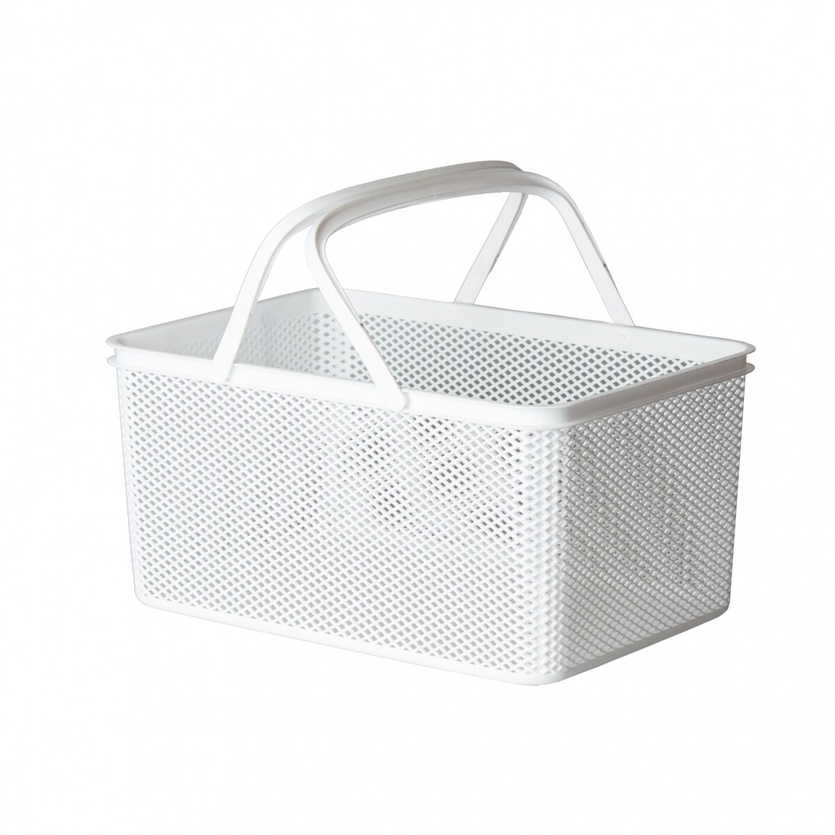 CESTO LINEA CON ASA RECTANGULAR BLANCO 40X27X20 CM. 