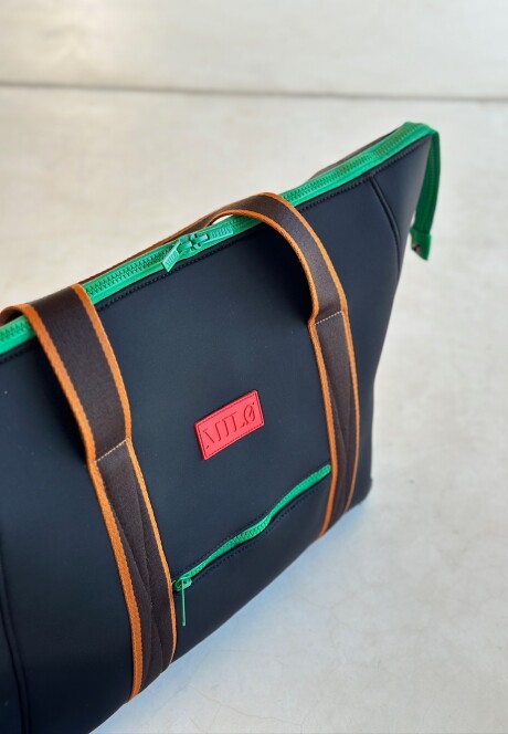 Bolso Zipper Black & green