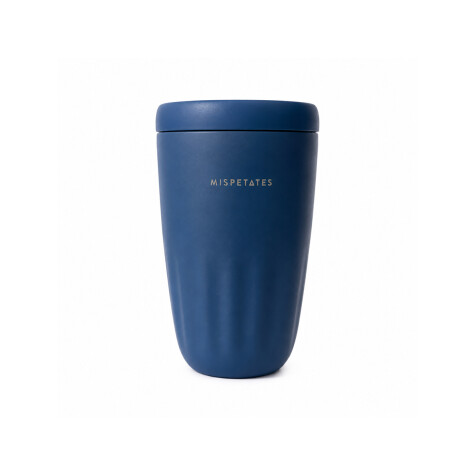 Vaso térmico acanalado con tapa 450ml Azul