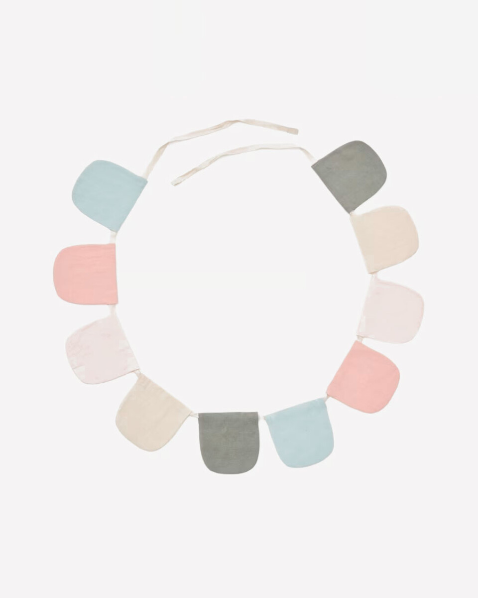 Guirnalda con banderines Betia 100% algodón - multicolor pastel 250 cm 