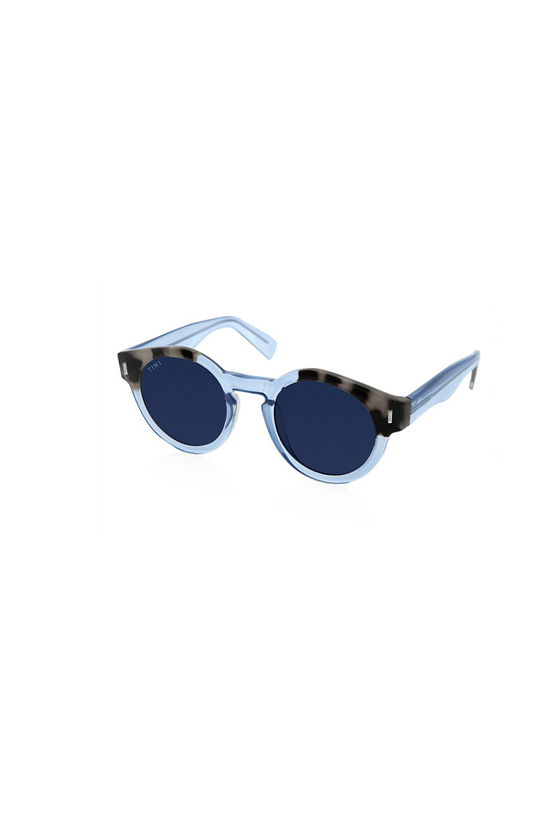 Tiwi Saturneii Shiny Bicolour Blue/white Tortoise With Blue Lenses