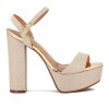 Sandalia Vizzano Mujer Taco 14cm Plataforma 5cm Dorado