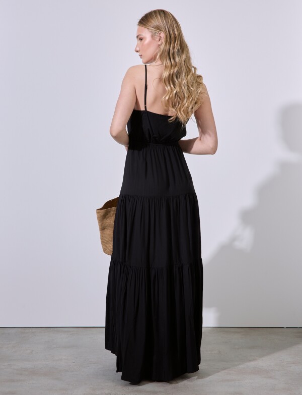 Vestido Maxi Botones NEGRO