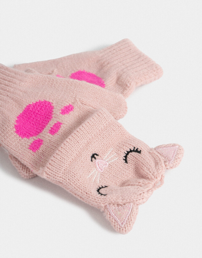 Guantes Infantiles Animalito Guantes Infantiles Mitones - Rosa Viejo