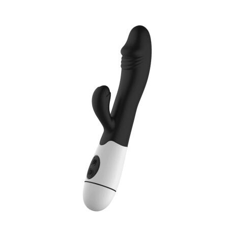 Vibrador Con Doble Estímulo Desing A Pila Negro