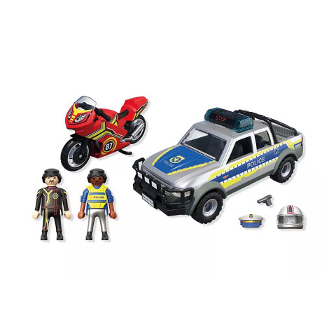 Persecución Policial con Luz y Sirena Playmobil 39 Piezas U