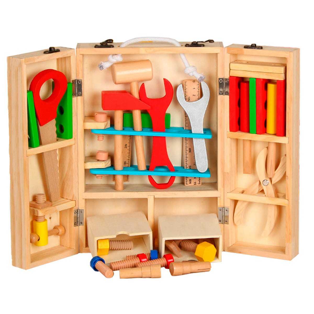 Valija De Madera C/ Herramientas Juguete Niños 33pc - Jug019007 