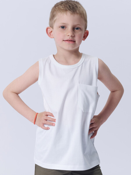 Musculosa Con Bolsillos Blanca