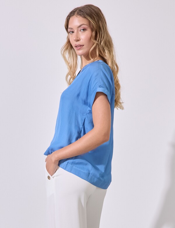 Blusa Saten AZUL