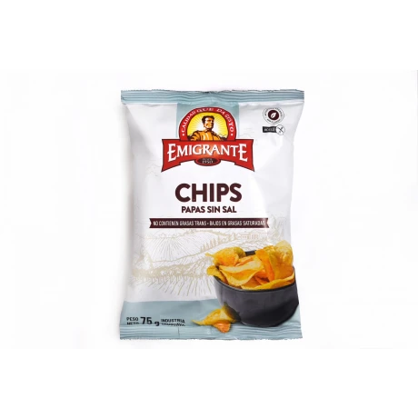 SNACK PAPA CHIPS EMIGRANTE 75G SIN SAL SNACK PAPA CHIPS EMIGRANTE 75G SIN SAL