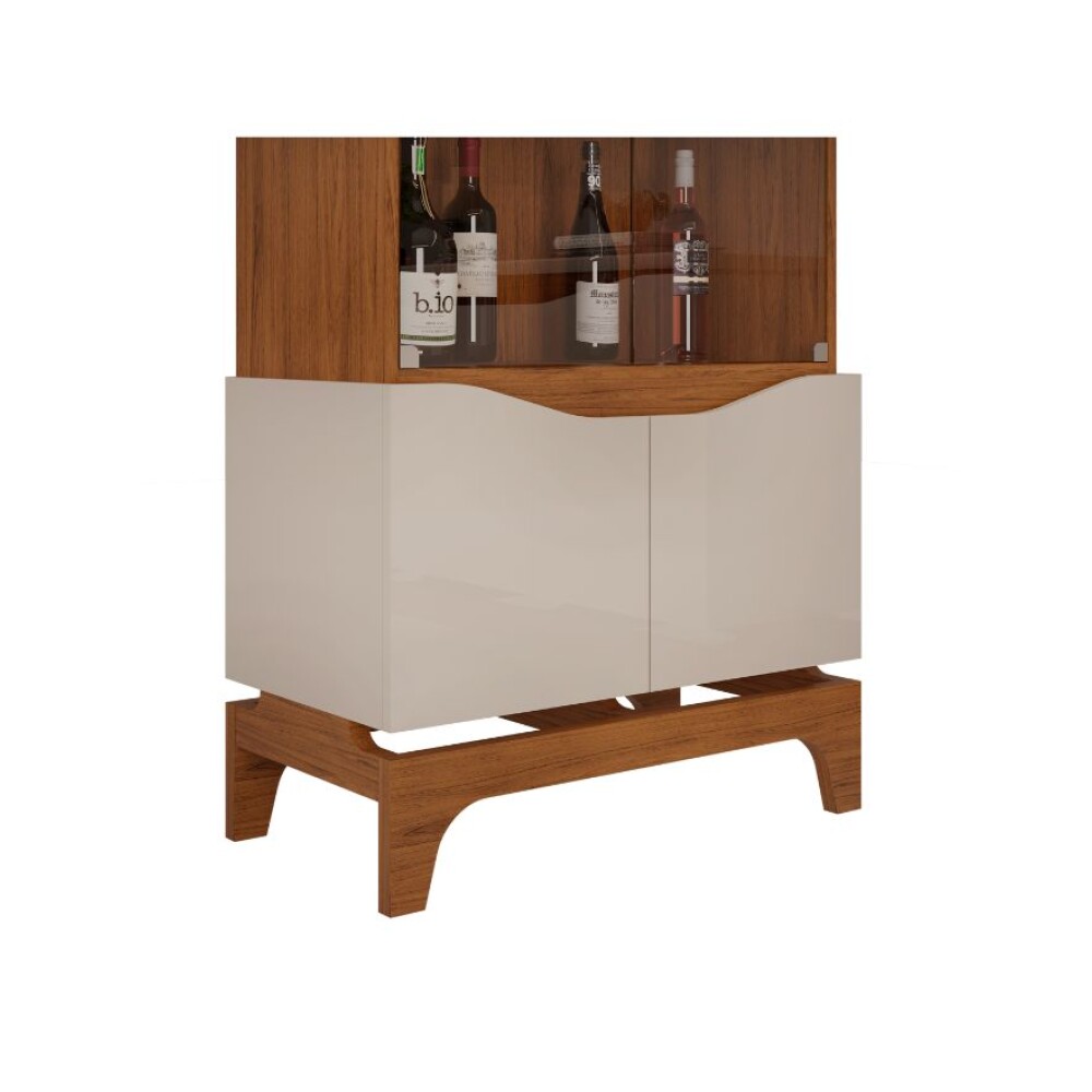 Cristalero 2 Puertas de Vidrio en MDF - Nice Beige