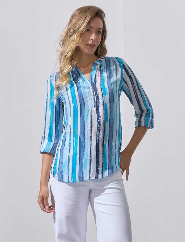 Blusa Printed MULTI/AZUL