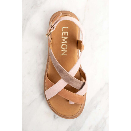 Sandalia Cuero Combinada Mocha