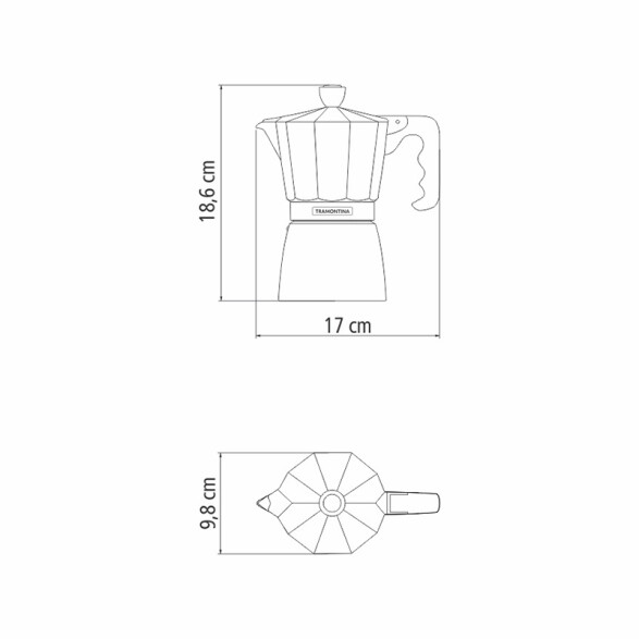 Cafetera espresso italiana en aluminio 320 ml TF6630