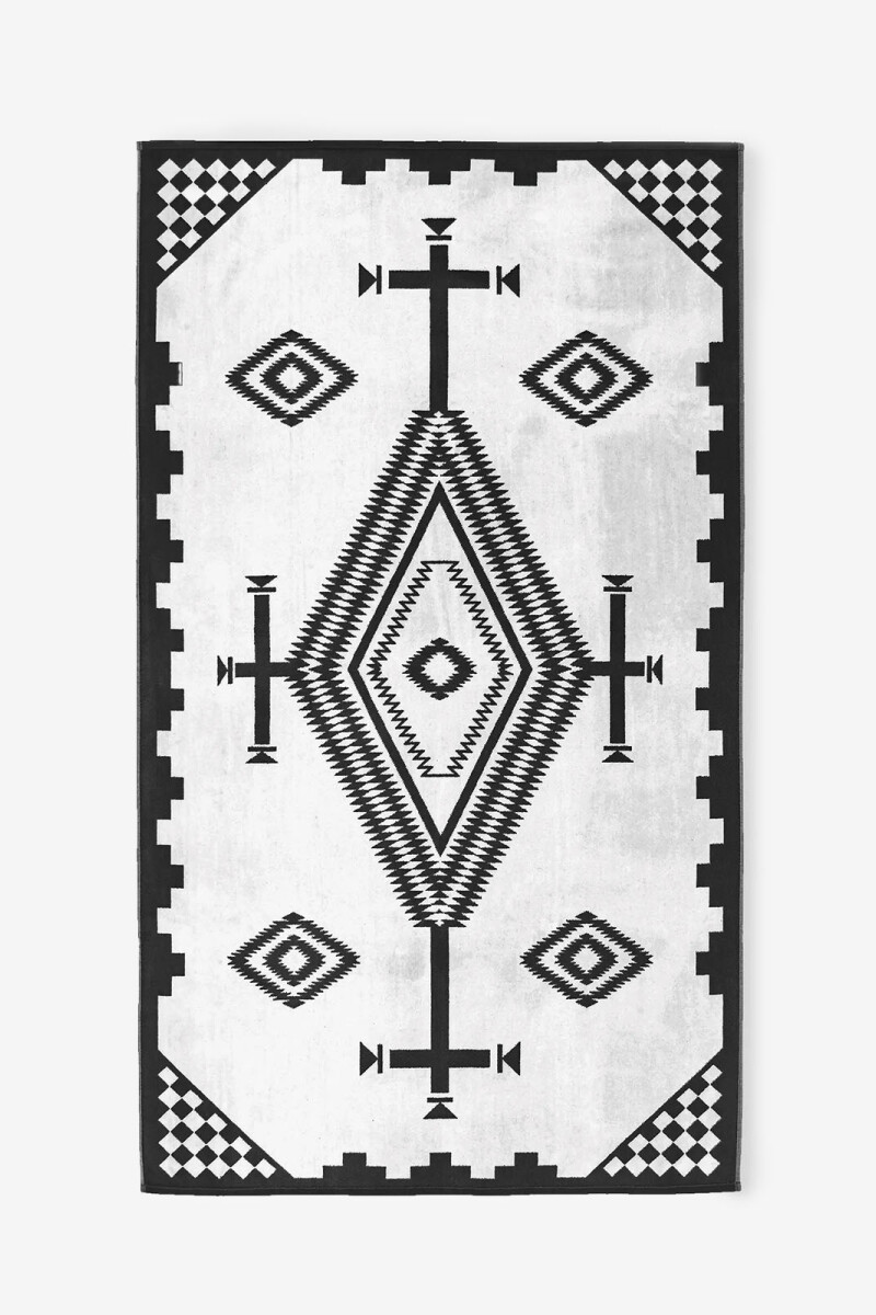 OVERSIZED JACQUARD SPA TOWEL Blanco Y Negro