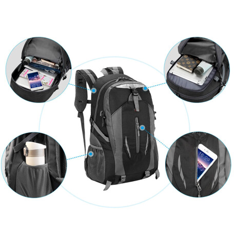 Mochila Camping Senderismo Trekking 55Lts Grande Negro