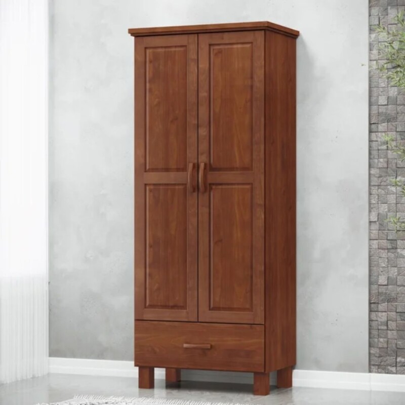 Ropero 2 puertas 1 cajón Finestra línea bronce madera maciza Ropero 2 puertas 1 cajón Finestra línea bronce madera maciza