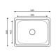 PILETA DE COCINA SIMPLE ACERO INOXIDABLE 50X63.5X22.5 CM GAMAS DE GRIS