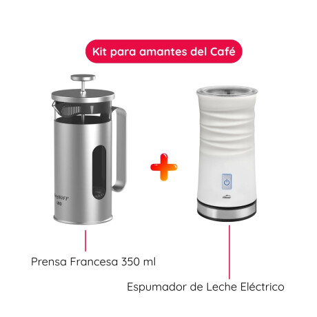 Kit Prensa Francesa 350 ml con Espumador de Leche Electrico Kit Prensa Francesa 350 ml con Espumador de Leche Electrico