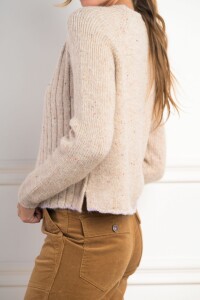 Sweater Bouttonne Beige Melange