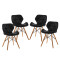 Set X4 Silla Victoria Eames acolchonada NEGRO