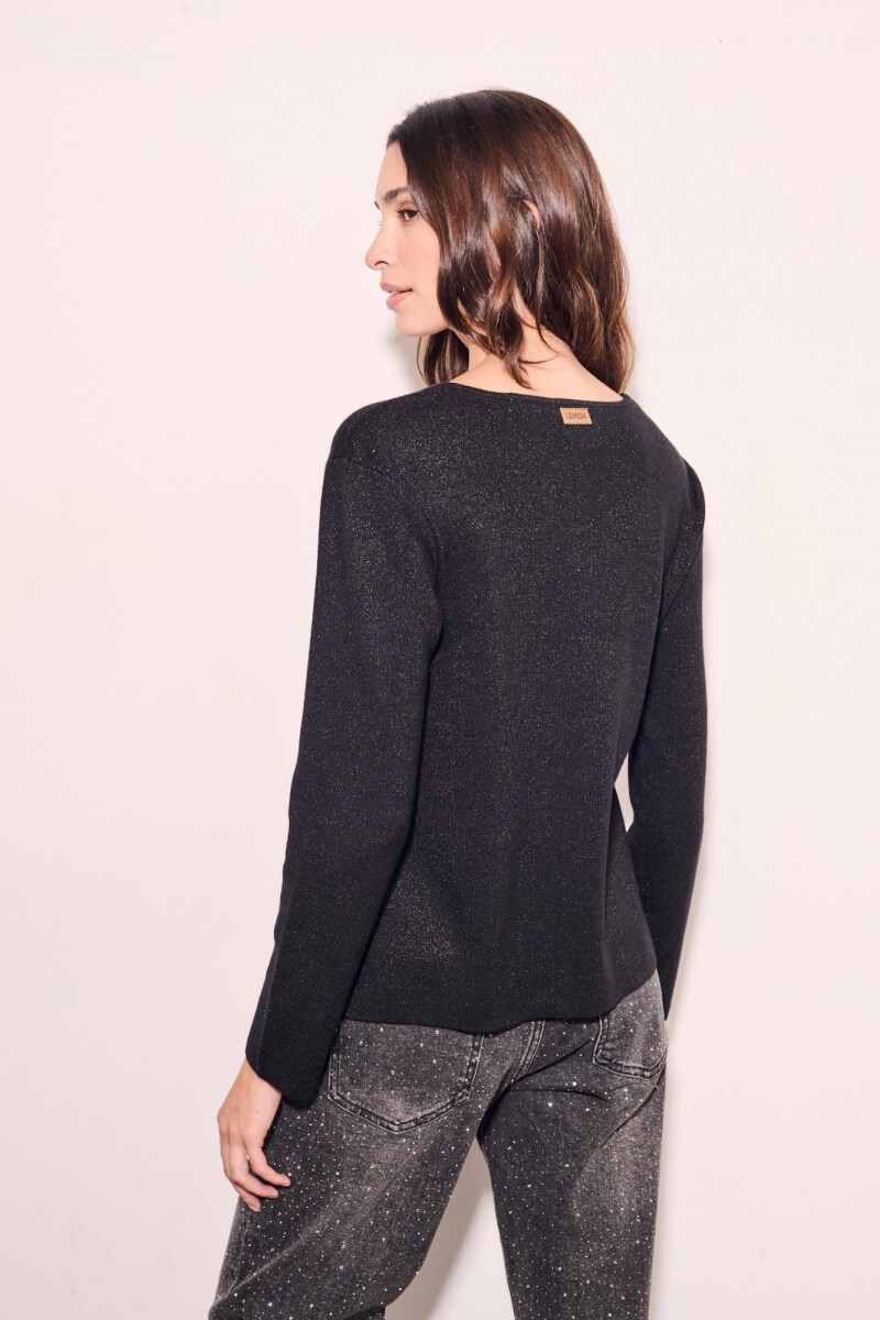 Cardigan Lurex Negro