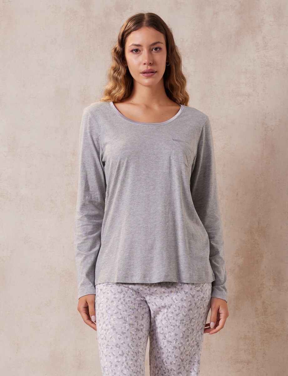 Remera De Pijama - Gris 