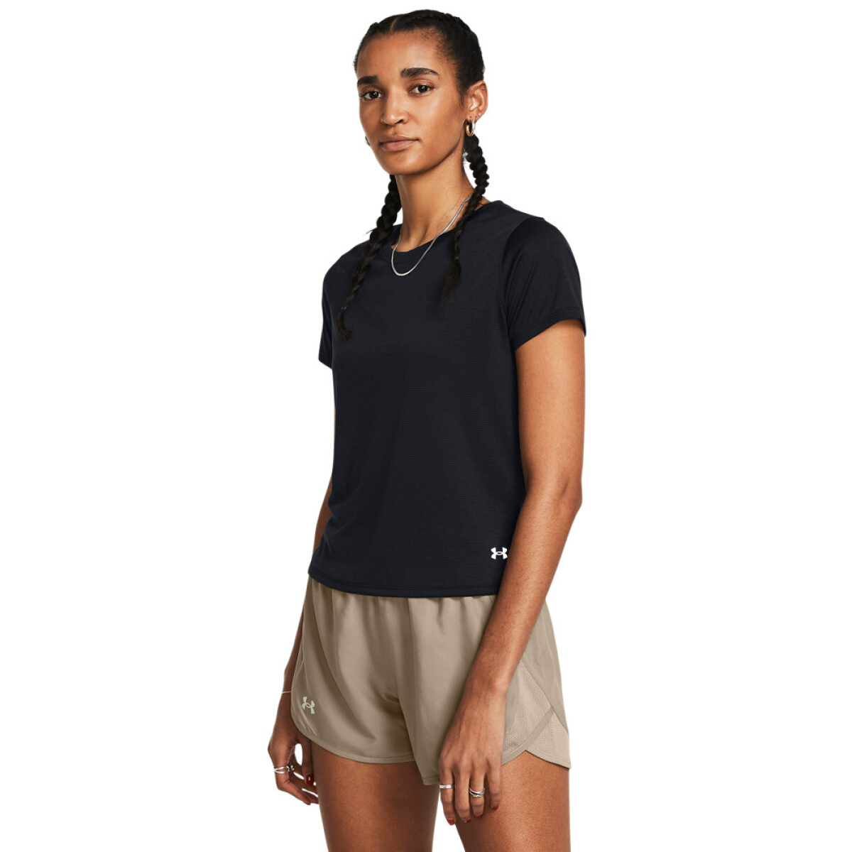 UA Launch Shortsleeve-PPL - BLK-001 