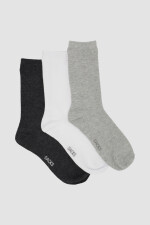 Pack de tres medias lisas. de algodón. en varios colores sur Variante 41