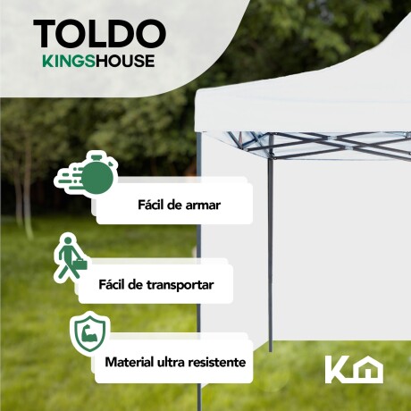 Gazebo reforzado toldo carpa con pared 3x3mt Blanco