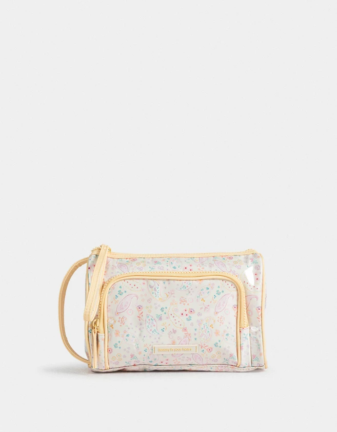 Porta Cosméticos Flores Portacosmético Con Bolsillo - Estampado Flores